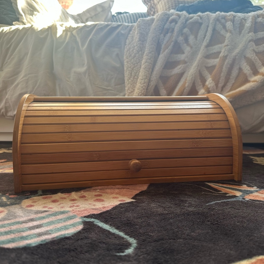 Wooden Roll-Top Bread Box